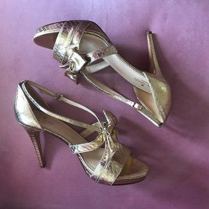 Kate Spade Metallic Gold Sandal with Bow